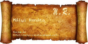 Mályi Renáta névjegykártya